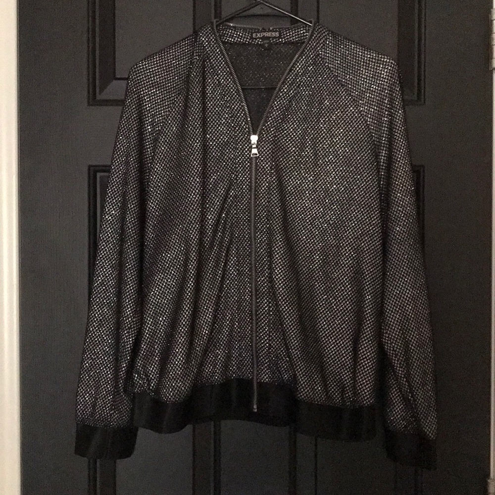 Express Glitter Scales Bomber Jacket